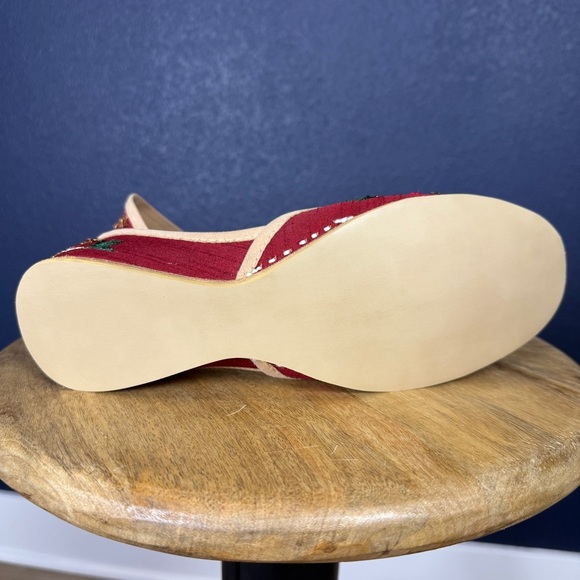 Fuchsia "Marigold" Burgundy Embellished Flats, NIB, Size 10 WIDE - Picture 6 of 7